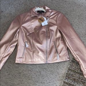 Rose gold leather jacket